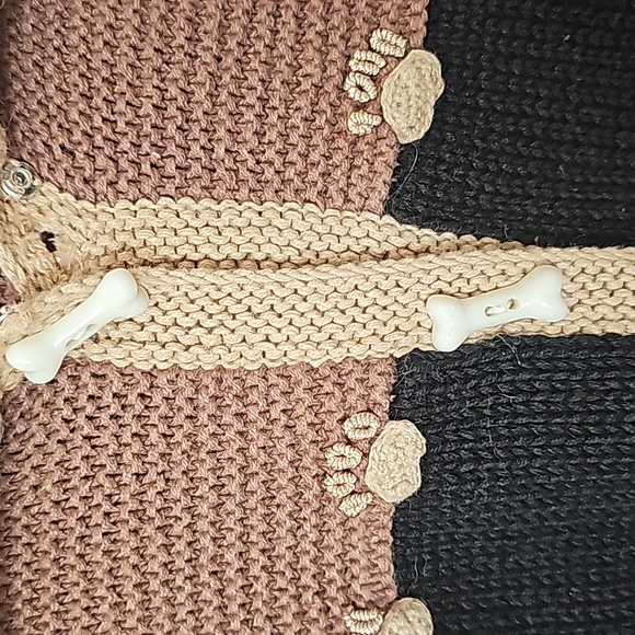 Storybook Knits Vtg 90's Dog Cardigan Sweater with Pupoy Bone Buttons Sz L EUC - Picture 6 of 11
